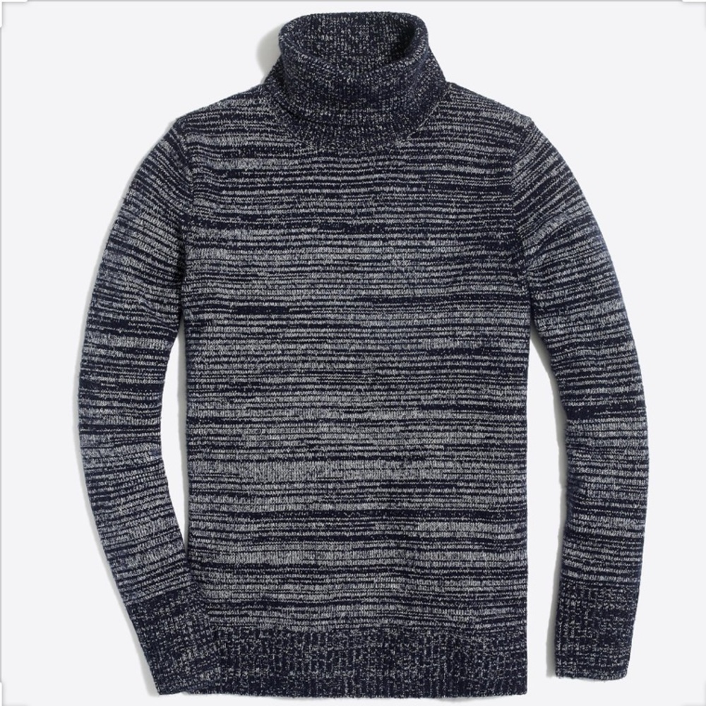 New J. Crew Space-Dyed turtleneck sweater, blue, S
